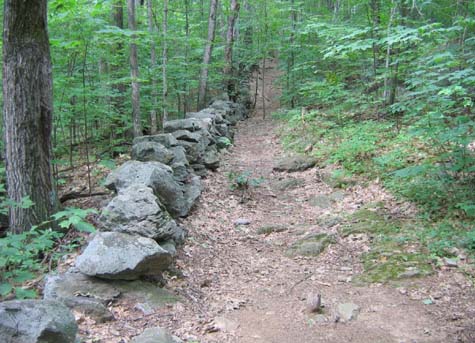 Stone wall along the trail (photo by Mark Malnati)