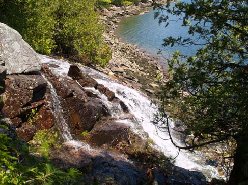 Man O War waterfall emptying into the ocean (photo by Sharon Sierra)