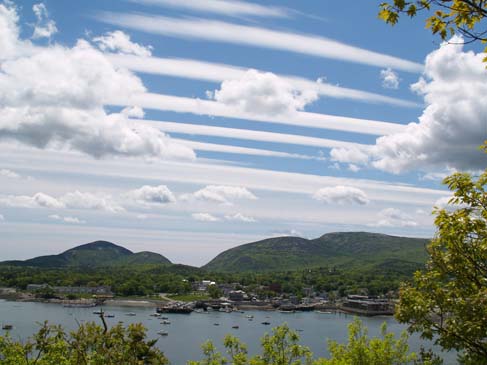 View of Bar Harbor and Acadia National Park from Bar Island (photo by Sharon Sierra)