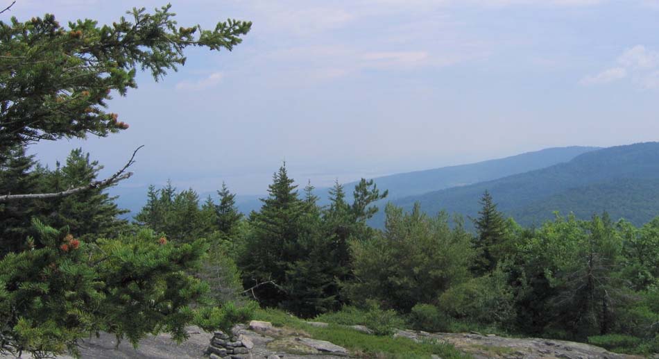 Hazy view of Lake Winnipesaukee (photo by Mark Malnati)