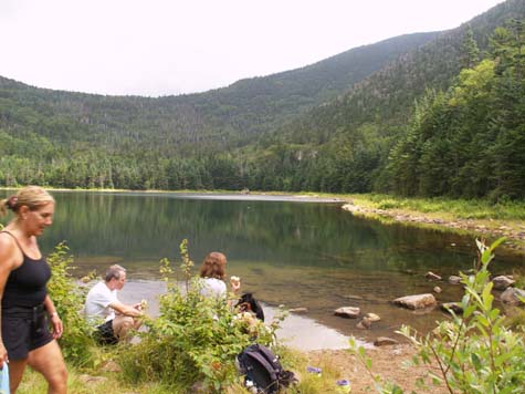 Donna, Dennis, and Kristin at East Pond (photo by Sharon Sierra)