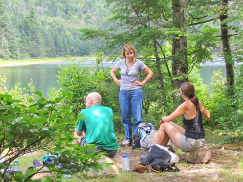 Jim, Dianne, and Claudette at East Pond (photo by Mark Malnati)