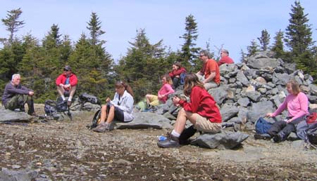 Lunch on Mount Hale's summit (photo by Mark Malnati)