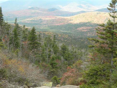 View of the Bonds from the outlet of Norcross Pond (photo by Mary Sheldon)