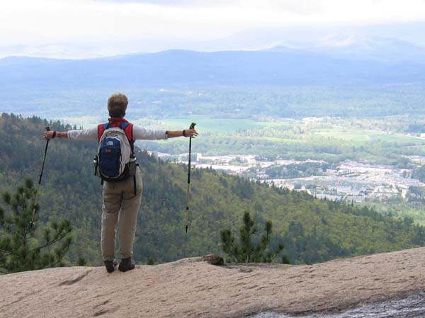 Kristin viewing North Conway