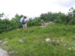 Kristin and Faye on the trail (photo by Dennis Marchand)