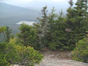 View down to Sawyer Pond (photo by Sue Murphy)