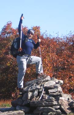 Triumphant hiker (photo by Dennis Marchand)