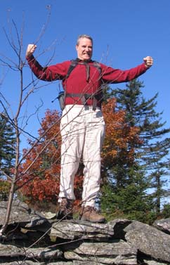 Triumphant hiker (photo by Dennis Marchand)