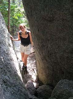 Claudette and slab (photo by Sue Murphy)